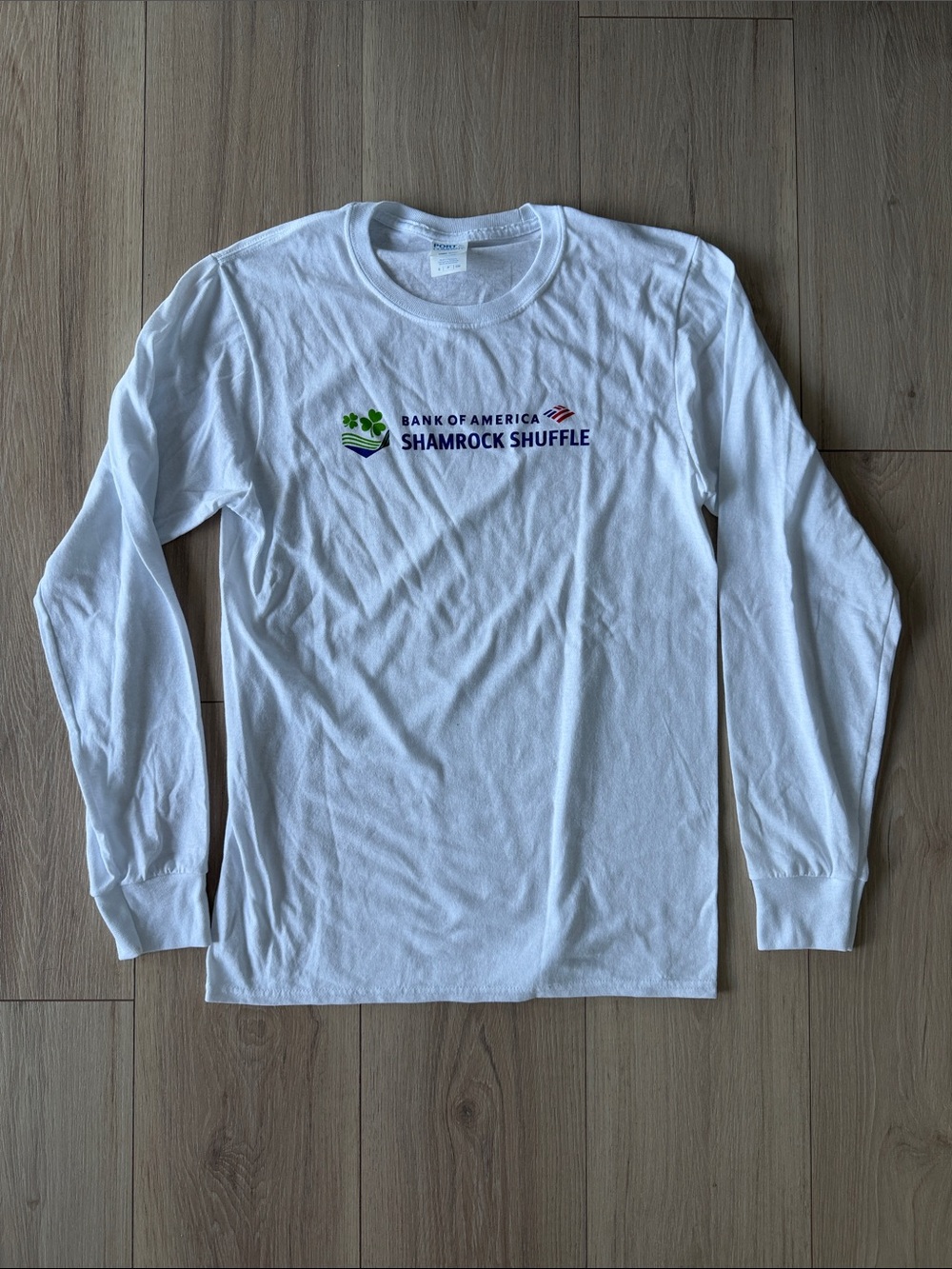 White Long Sleeve Shamrock Shuffle Chicago Tee